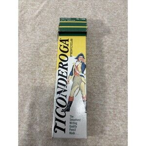 Vintage Dixon Ticonderoga 1388 No. 2 Soft Pencils Ethan Allen Box of 10 USA New